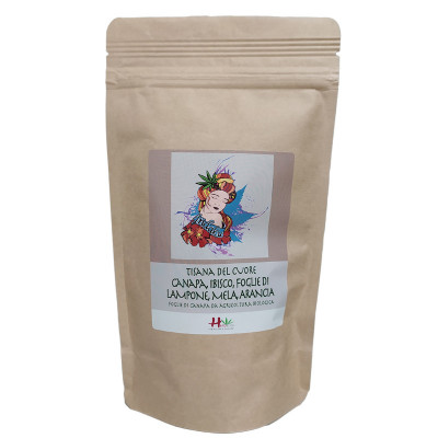 TISANA DEL CUORE INDAKU - CANAPA, IBISCO, LAMPONE, MELA, ARANCIA 40G - HEMPATICA - SOLO CON HACCP