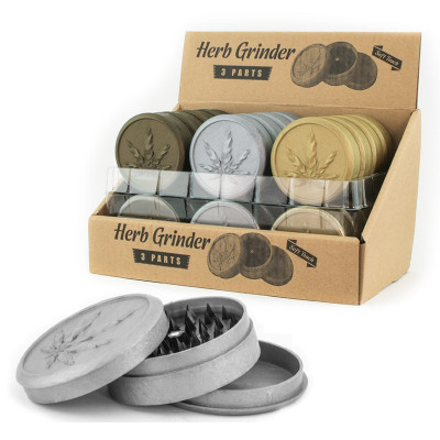 GRINDER PLASTICA FOGLIA IN RILIEVO 50MM 3 PARTI - A/O/B 24PZ