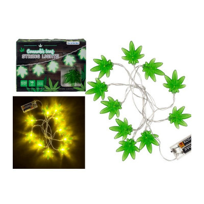 GHIRLANDA, FOGLIA DI CANNABIS, CON 10 LED